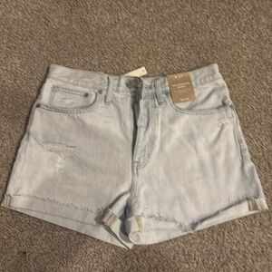 NWT madewell dadjean shorts light washed distressed button fly